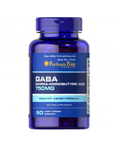 ГАМК гамма-аміномасляна кислота, GABA 750mg - 90caps