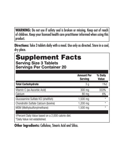 Комплекс для суглобів, Glucosamine Chondroitin MSM - 60 tabs