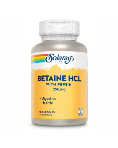 Бетаїн гідрохлорид, Betaine HCl 250mg - 180 vcaps