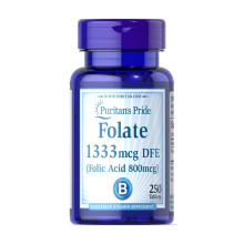 Фолат (Фолієва кислота), Folate 1333 mcg DFE - 250 tabs