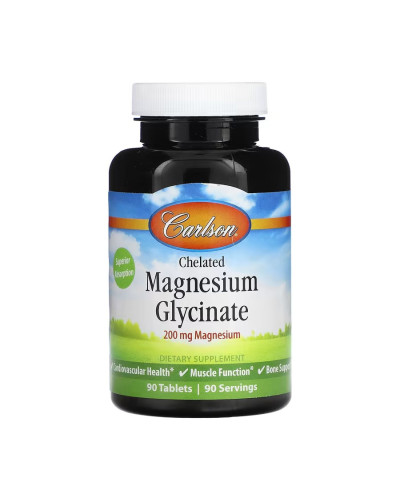 Хелатний Магній Гліцинат, Carlson Chelated Magnesium Glycinate - 90 tabs