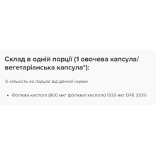 Фолієва кислота, Folic Acid 800 mcg - 250 vcaps
