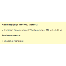 Екстракт бакопи, Bacopa Monnieri 500mg - 60caps