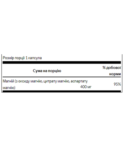 Потрійний комплекс магнію, Triple Magnesium complex - 100caps