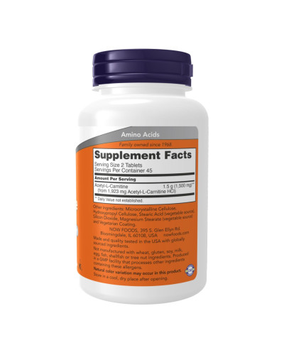 Ацетил Л-Карнітин, Acetyl L-Carnitine 750mg - 90 tabs