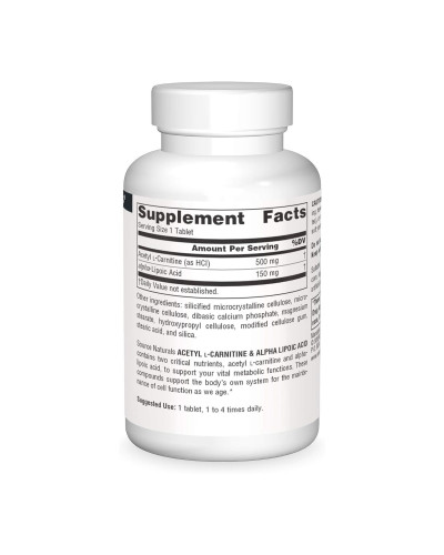 Acetyl L-Carnitine & Alpha-Lipoic Acid 650 mg - 30 tabs