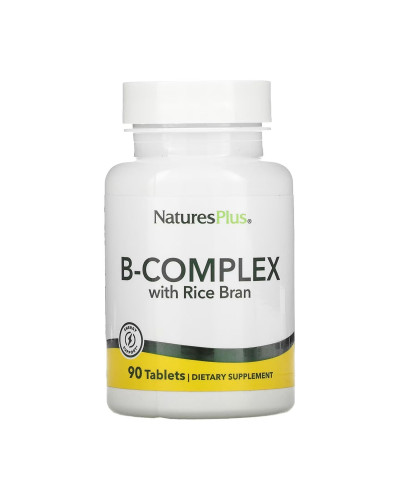 Комплекс Вітамінів Групи B з Рисовими Висівками, B-Complex with Rice Bran - 90 tabs