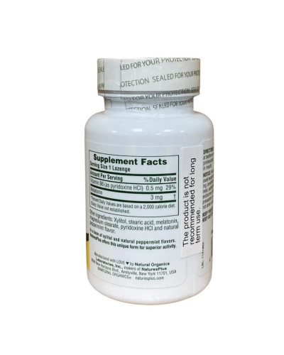 Мелатонін, Melatonin Sublingual 3mg with B6 - 60 tabs