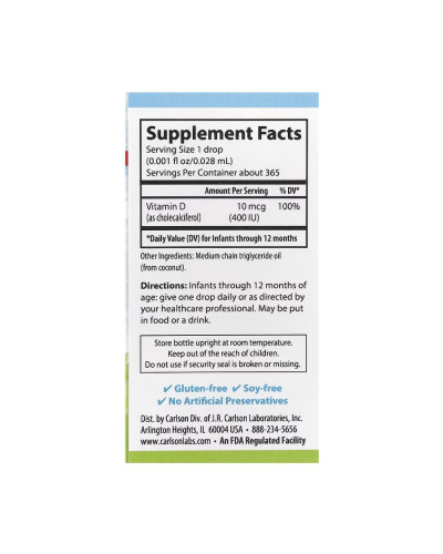 Super Daily D3 for Baby 400IU - 365 Veg drops 10.3 ml