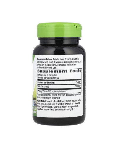 Wild Yam - 100 vcaps (Пошкоджена банка)