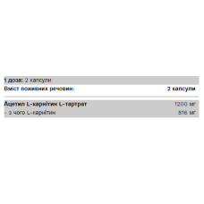 Л-Карнітин, Carnitine - 60 caps