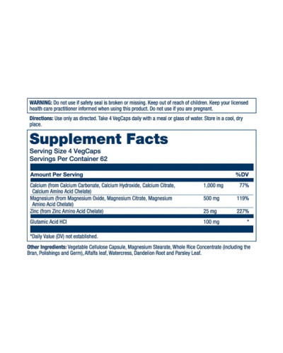 Calcium Magnesium Zinc - 250 vcaps