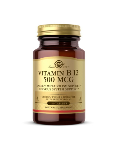 Вітамін Б12, Vitamin B12 500mcg - 100 tabs