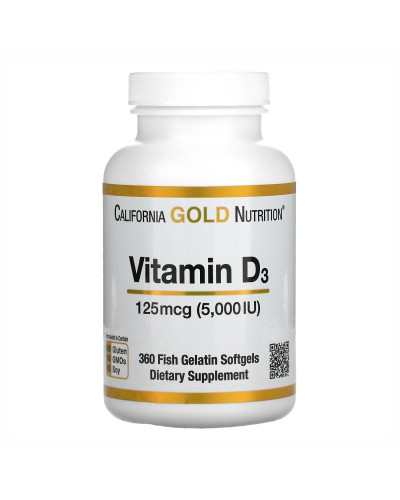 Vitamin D3 125mcg (5000IU) - 360 fish softgels