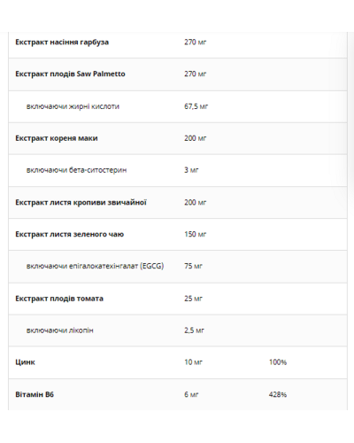 Комплекс для підтримки простати, Prostavital - 60 veg caps