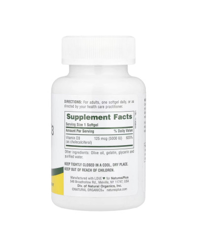 Вітамін Д3, Vitamin D3 5000 IU - 60 softgels