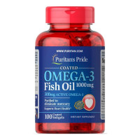 Омега-3, Omega-3 Fish Oil 1000 mg (300 mg Active Omega-3) - 100 Softgels