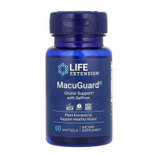 Life Extension, MacuGuard, добавка для здоров’я зору з шафраном, 60 софтгелей