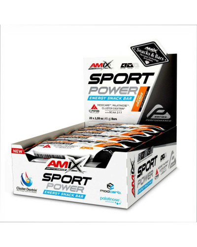 Sport Power Energi Snack Bar - 20x45g With Caffeine-Blood Orange