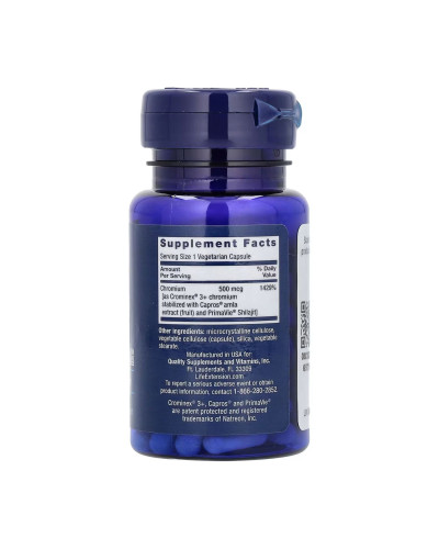 Хром, Optimized Chromium with Crominex® 3+ 500 mcg - 60 vcaps