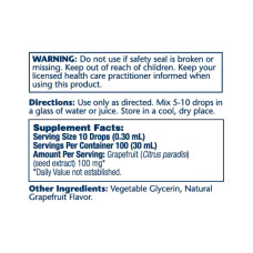 Екстракт насіння грейпфрута, Grapefruit Seed Extract 100mg - 30ml