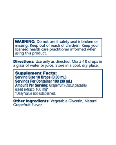 Екстракт насіння грейпфрута, Grapefruit Seed Extract 100mg - 30ml