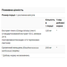Гінкго білоба, Ginkgo Biloba 120mg - 50 vcaps