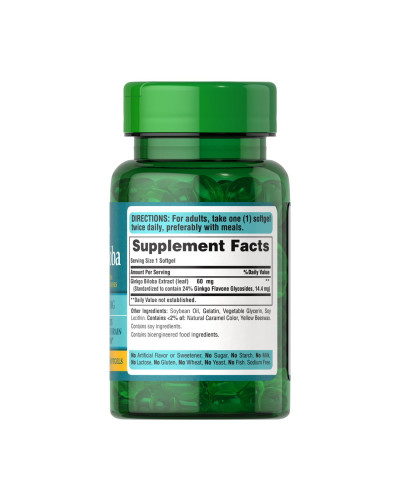 Ginkgo Biloba Standardized Extract 60 mg - 120 softgels