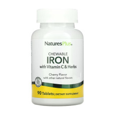 Залізо хелатне з Вітаміном С, Iron 27 mg with Vitamin C Herbs - 90 tabs