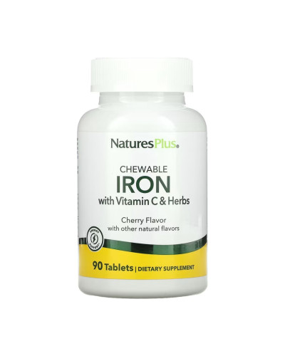 Залізо хелатне з Вітаміном С, Iron 27 mg with Vitamin C Herbs - 90 tabs