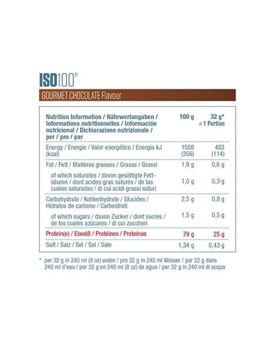 Iso 100 Hydrolyzed - 2263g Gourmet Chocolate
