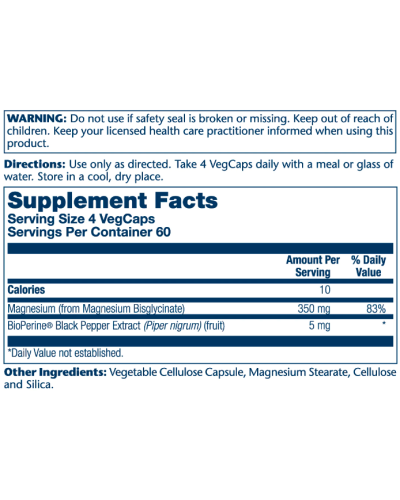 Magnesium Glycinate 350mg - 240 vcaps