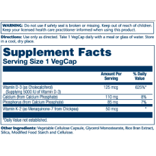 Vitamin D-3 & K-2 - 120 vcaps
