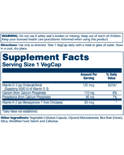 Vitamin D-3 & K-2 - 120 vcaps