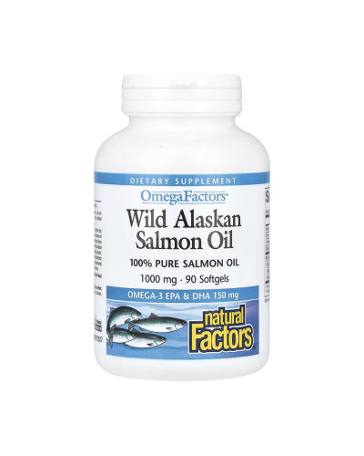 Жир дикого аляскинського лосося, Wild Alaskan Salmon Oil 1000mg - 90 softgels