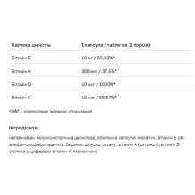 Вітамінний комплекс, Vitamin ADEK Complex - 60caps