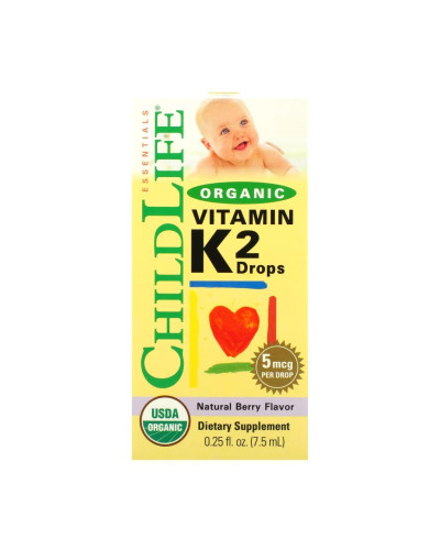 Органічний вітамін К2, Organic Vitamin K2 Liquid - 7.5ml Natural Berry