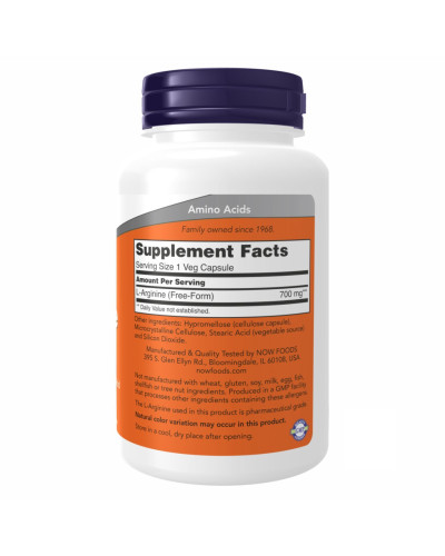 L-Arginine 700mg - 180 vcaps