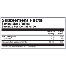 Магній Цитрат, Magnesium Citrate 400mg - 60 tabs