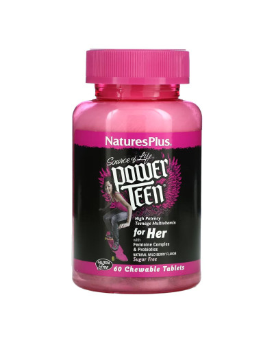 Мультивітаміни для дівчаток-підлітків, Power Teen Hers Chewable - 60 tabs
