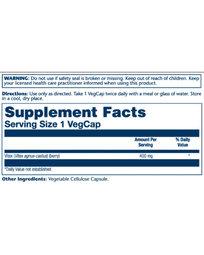 Вітекс, підтримка жіночого здоров'я, Solaray Vitex Berry Extract 400mg - 100 vcaps