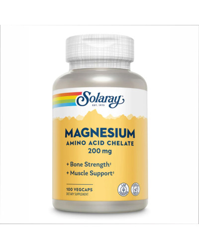 Магній хелат, Solaray Magnesium Amino Acid Chelate 200mg - 100 vcaps