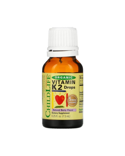 Органічний вітамін К2, Organic Vitamin K2 Liquid - 7.5ml Natural Berry