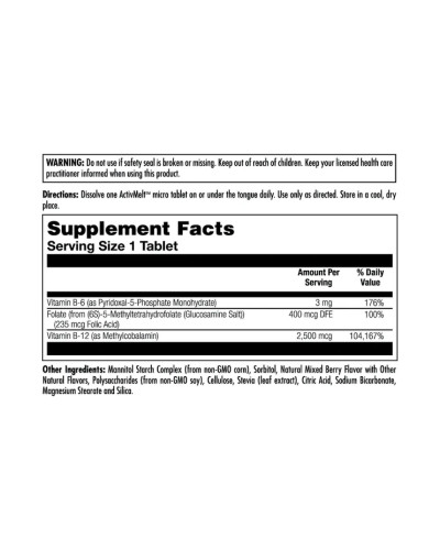 B6 B12 Methyl Folate - 60 tabs Mixed Berry