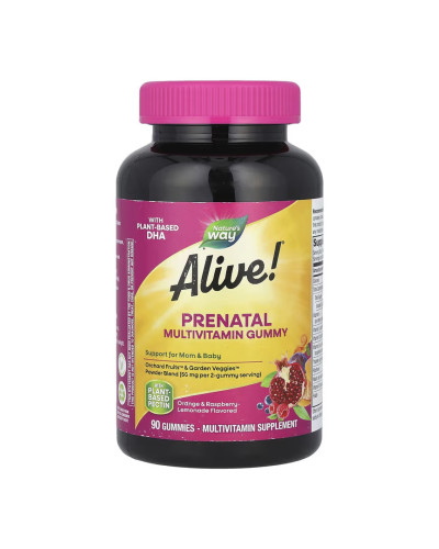Мультивітаміни для вагітних, Alive!® Prenatal Multivitamin Gummy - 90 gummies