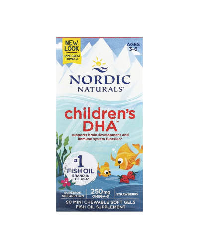 Омега-3 для дітей, Children's DHA - 90 mini softgels