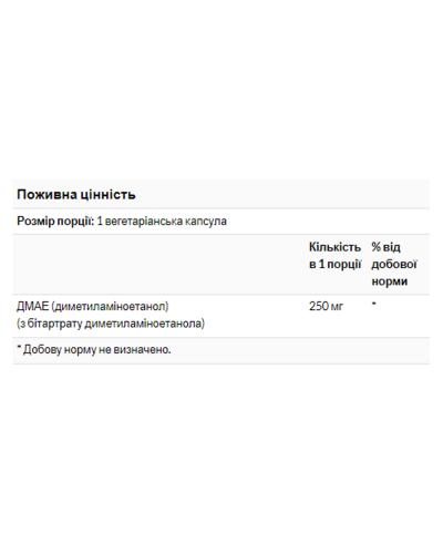 ДМАЕ, Dmae 250mg - 100vcaps