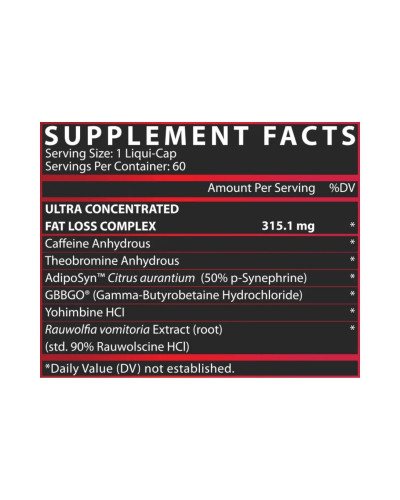 Жироспалювач, Lipo 6 Black Ultra Concentrate - 60 caps