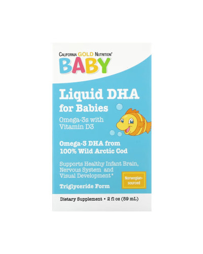 Рідка Омега 3 з вітаміном Д3 ( для дітей), Liquid DHA for Babies - 59ml