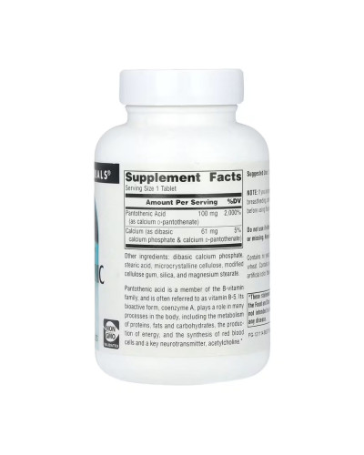 Pantothenic Acid 100 mg - 250 tabs